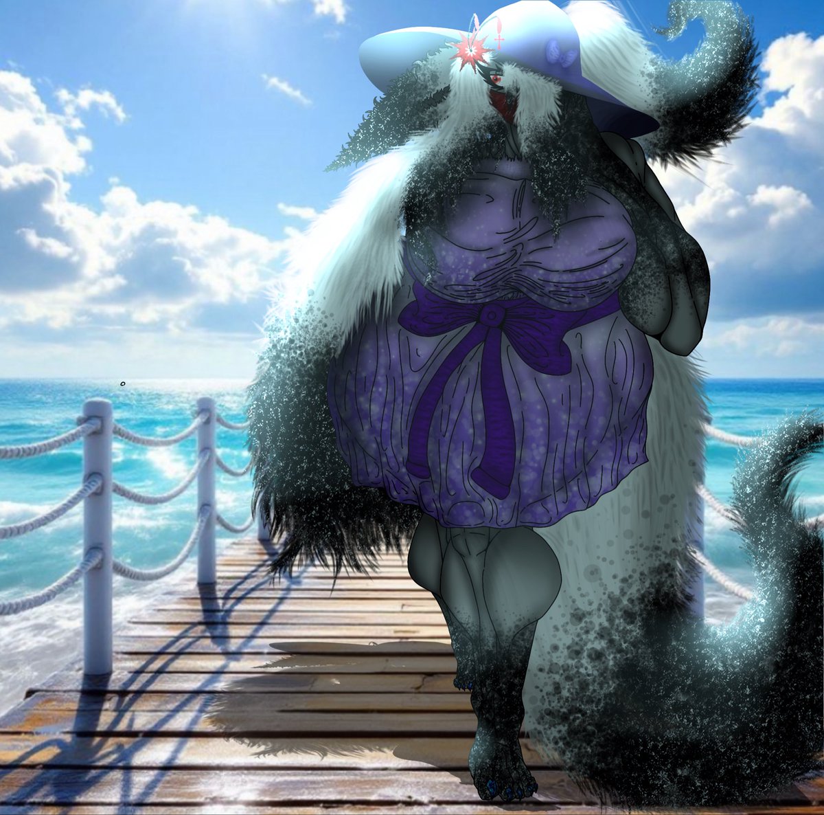 CattusDevourer5's tweet image. [Tikishi out enjoying the sunny day]

+ Without lighting affects

#Art #OC #Sunny #Beach #Water