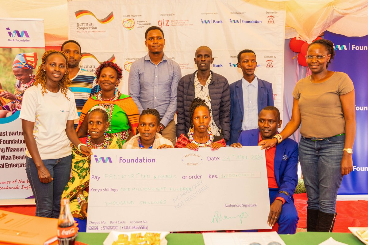 IMFoundationKE's tweet photo. Energy, innovation and impact in the Mara.
Through our KES 230M Economic Empowerment and Gender Transformation initiative with GIZ and The Maa Trust, The Predators’ Den brought together 140 entrepreneurs with powerful ideas shaping the future of their communities. From this, 9 entrepreneurs secured KES 1.92M in seed funding, plus scholarships and business support to fuel their next level.  From pitching to high-stakes selections, our MSME Team led by Eunice Kinyanjui and Janet Mawiyoo brought serious energy, sharp focus, and passion to every decision. And this is just the beginning. We continue to walk this journey with these entrepreneurs as they grow, scale and create lasting impact. Partnership power in action. 

#IMFoundation #Learning #Growing #Thriving #CelebratingFiveYearsOfImpact