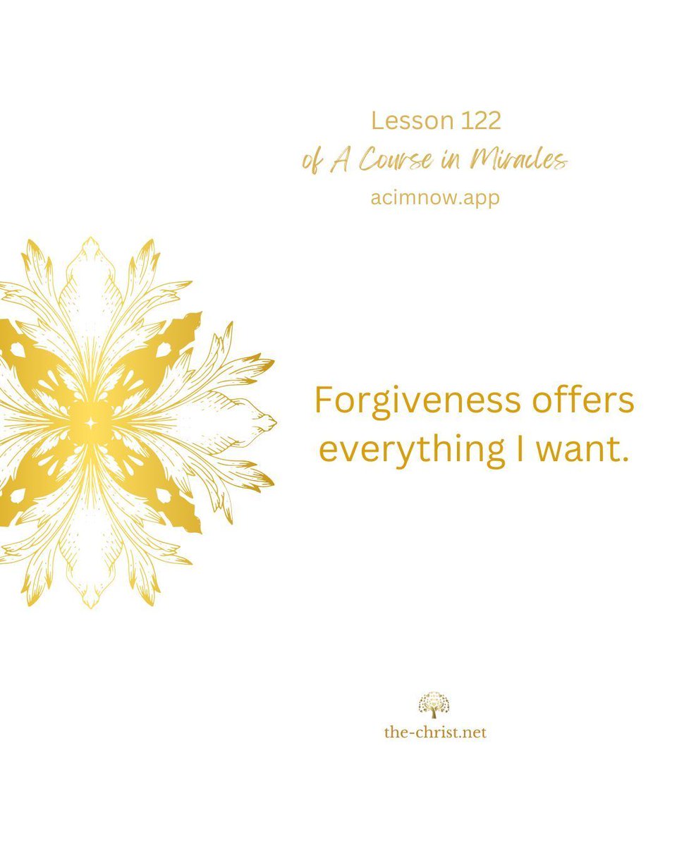 ACIM_YouTube's tweet image. Lesson 122 🕊 Forgiveness offers everything I want.

📖 Read this lesson along with David Hoffmeister here👇
acimnow.app/browse/a-cours…

#acim #acourseinmiracles #nonduality #spiritualawakening #forgiveness #innerpeace