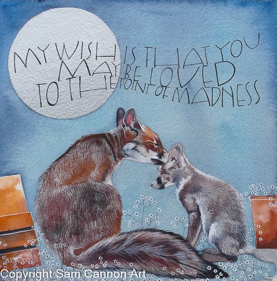 SamCannonArt's tweet image. Four of my older fox paintings which you might never have seen. 
I do so love foxes ❤️
Words by: André Breton, Rumi and Mary Oliver.
#womensart