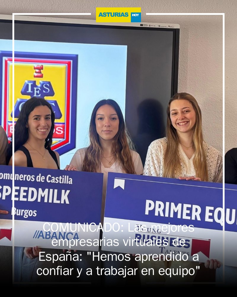 asturiashoy_'s tweet image. 🚀 ¡Increíbles noticias desde Burgos! 🎉 Las alumnas del IES Comuneros de Castilla han deslumbrado al país al convertirse en las mejores empresarias virtuales de España en Young Business Talents. 🌟 #JóvenesEmprendedores #Burgos #YoungBusinessTalents mrf.lu/F704