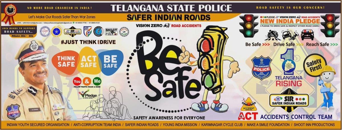 GhanshamOjha's tweet image. @rashtrapatibhvn
@narendramodi
@AmitShah
@nitin_gadkari
@MORTHIndia
@revanth_anumula

On: 02.05.2026

Hon’ble.Shri.@CVAnandIPS Ji @TelanganaDGP Live with ethics, committed with duty &amp;amp; caring nature🤗

 #BeSAFE “Safety Awareness For Everyone” #Mission5000Days Road Safety Awareness