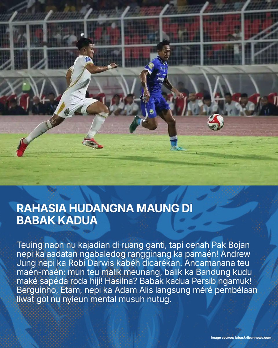 stdnsiliwangi's tweet photo. EPIK COMEBACK DI LAMPUNG! 🦁🔥
Drama 4-2 lawan Bhayangkara nyieun urang balik deui ka Pucuk! 🦁📈
BACA FULL ANALISIS NA DI KARYAKARSA! ➡️ https://t.co/xLyJmC2VTN
#stdsiliwangi #LaporanPandanganMata #Persib #PersibDay https://t.co/7ckxILXCmf