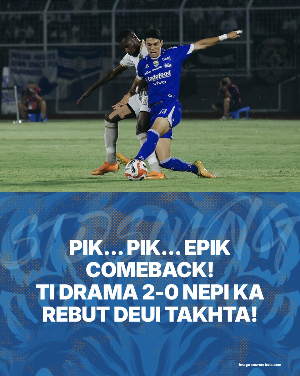 stdnsiliwangi's tweet photo. EPIK COMEBACK DI LAMPUNG! 🦁🔥
Drama 4-2 lawan Bhayangkara nyieun urang balik deui ka Pucuk! 🦁📈
BACA FULL ANALISIS NA DI KARYAKARSA! ➡️ https://t.co/xLyJmC2VTN
#stdsiliwangi #LaporanPandanganMata #Persib #PersibDay https://t.co/7ckxILXCmf