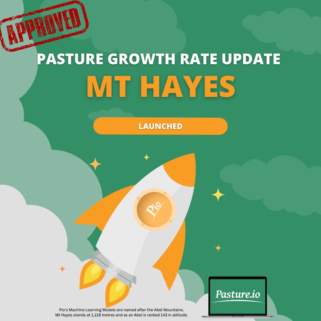 pastureio's tweet image. 🌱 Mt Hayes is here! Our latest pasture growth model update is live, already making a difference

With ~28% improvement in growth predictions, you get a clearer view of what’s ahead to plan grazing with confidence.

Now live in @pastureio

#PastureManagement #DairyFarming #AgTech
