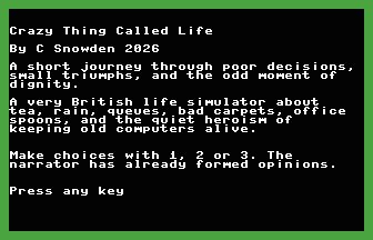 brewotakumag's tweet photo. 🎁 Crazy Thing Called Life by Chris Snowden for Plus/4.

Check: https://t.co/RO9CQr1OQv

#homebrew #plus4 #retro #game #crazythingcalledlife https://t.co/1VWL0ABAcn