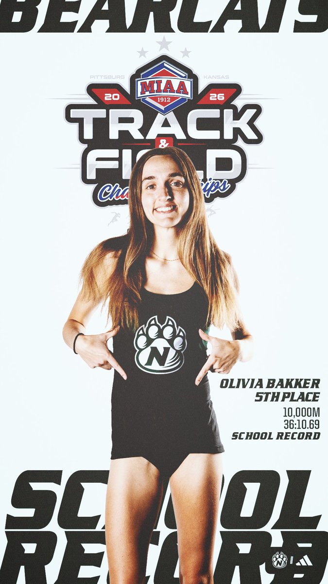 NWBearcatXCTF's tweet photo. 10,000m (W) ||| @TheMIAA Outdoor Championships   

5th: Olivia Bakker - 36:10.69
   ↳🚨𝙉𝙀𝙒 𝙎𝘾𝙃𝙊𝙊𝙇 𝙍𝙀𝘾𝙊𝙍𝘿🚨

#OABAAB ||| #OneTeamOneDream https://t.co/PC3AAvHCk9