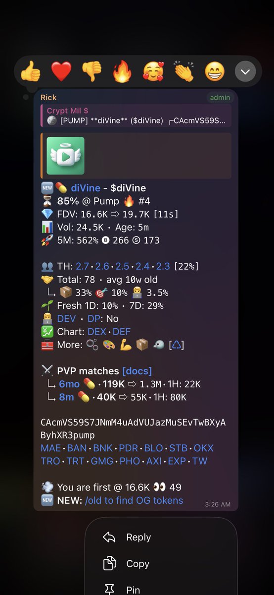 Crypt_mil's tweet image. $DIVINE 
CA 

CAcmVS59S7JNmM4uAdVUJazMuSEvTwBXyAByhXR3pump

💫 🍀

#Solana #SolanaMemecoins #Memecoin #fomo