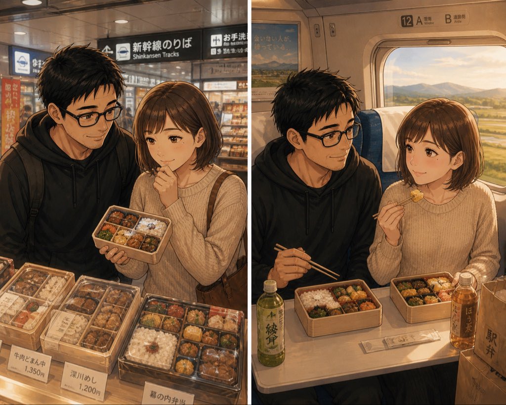 Assetonton's tweet image. 社畜にもGWはある！
今から妻ちゃん実家に帰省🚅

駅で迷いながら選んだお弁当を
新幹線で並んで食べる🍱

こういうのんびり時間をもっと増やしたい。
改めてFIREを強く決意💪

#FIRE #お金と暮らし #40代の生き方 #夫婦の時間 #社畜