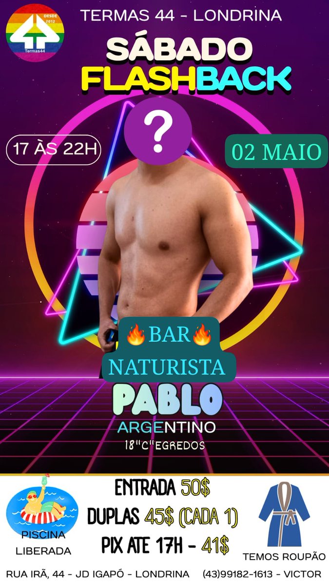 Dados para pagamento da entrada  para a FLASHBACK 44 : 🌈🌈🌈

*PAGAMENTO ANTECIPADO PARA DESCONTO APENAS ATE AS 17H DE SABADO*

Chave pix cel - 43 991821613 

Marli guerra me 

Banco Stone

VALOR - 41$ 

Envie o comprovante no pv para , ser listado , apresentar comprovante