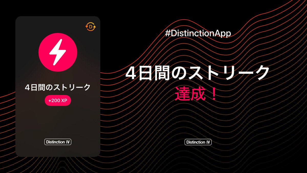 zuttow6's tweet image. Distinction チャレンジ学習報告
【4日目】
教材：Distinction 4 / アプリ
範囲：226–400, 1–25（200語 / 2.00周）
時間：54分
#英単語帳Distinctionチャレンジ #Distinction #英語学習