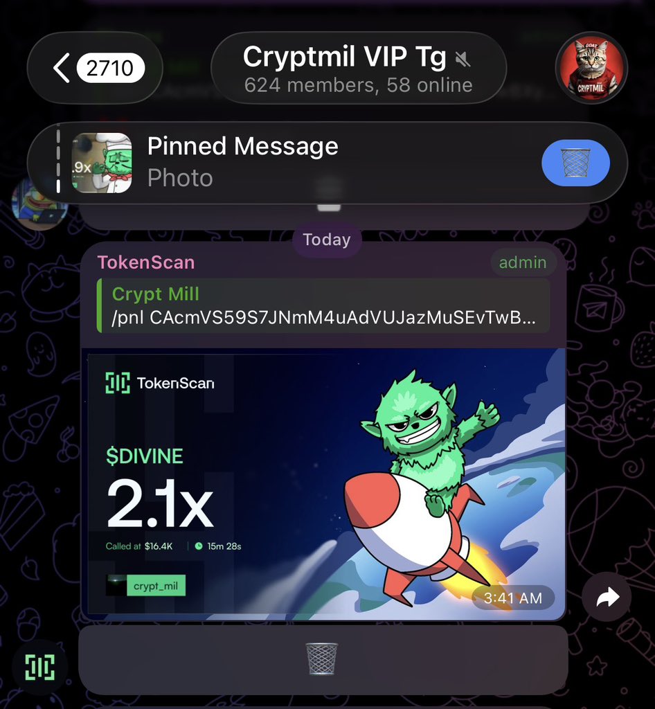 Crypt_mil's tweet image. 2x up on my call $DIVINE 

CAcmVS59S7JNmM4uAdVUJazMuSEvTwBXyAByhXR3pump

💫 🍀

#Solana #SolanaMemecoins #Memecoin #fomo