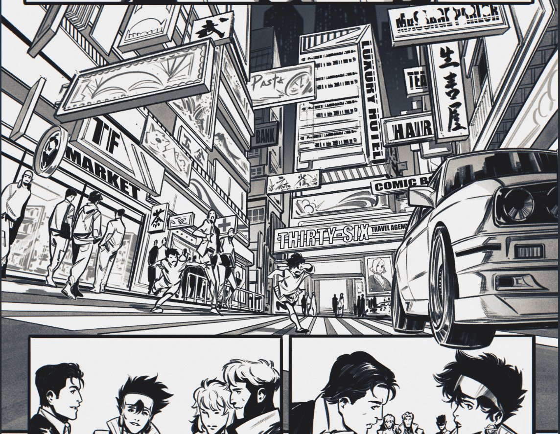 Michael_YG_'s tweet image. This is an ink page from the upcoming #Jubilee, releasing on May 6th.This scene is based on a real location in Hong Kong. The comic features a wide range of settings, and I’ve hidden plenty of fun little Easter eggs and details throughout the whole work.