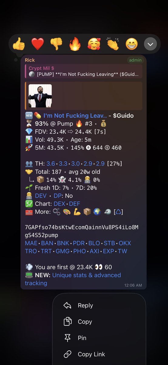 Crypt_mil's tweet image. $Guido 
CA 

7GAPfso74bsKtwEcomQainnVu8PS4iLo8MgS4S52pump 

💫 🍀

#Solana #SolanaMemecoins #Memecoin #fomo