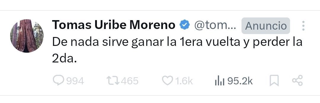 <a href="/tomasuribeEco/">Tomas Uribe Moreno</a> está pautando los ataques de la campaña. 

¿Estarías de acuerdo con que hiciéramos lo mismo contra la campaña de OVIEDO y PALOMA?