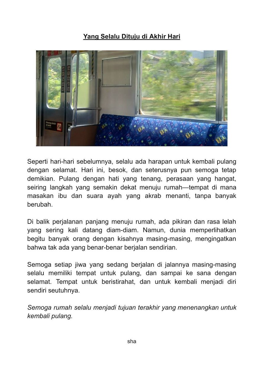Yang Selalu Dituju di Akhir Hari