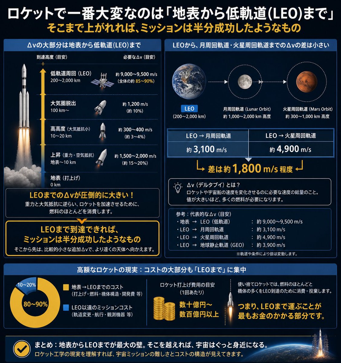 LEO Rocket Delta-V Infographic