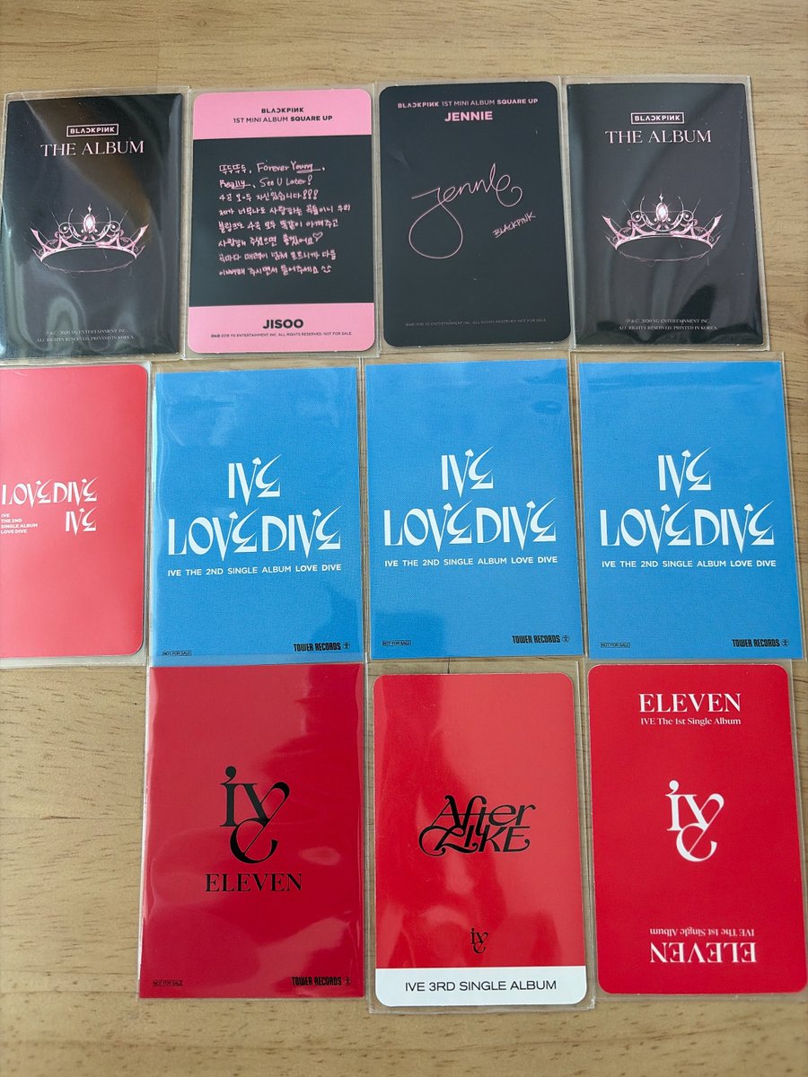 tkge3j's tweet photo. こちらのトレカ買い取ってくれる方いたらお願いします🙌
BLACKPINK ジェニ　ジズ　ロゼ
IVE ガウル　リズ　レイ　イソ

#BLACKPINK #BLACKPINK買取　#BLACKPINK買取り　#IVE #IVE買取　#IVE買取り　#kpop買取　#トレカ買取 https://t.co/GuTVeQLhtc