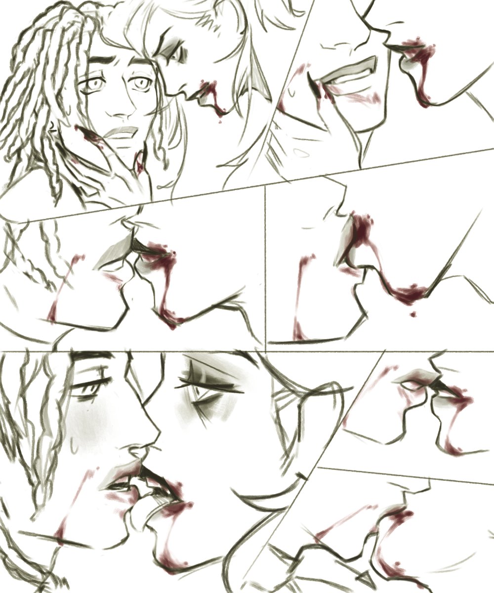 limoonman's tweet photo. cw: freaky vampire blood kiss

#kbnz I don't think that's very sanitary but I'm sure they're having fun :3 https://t.co/CzwCwo8ahM