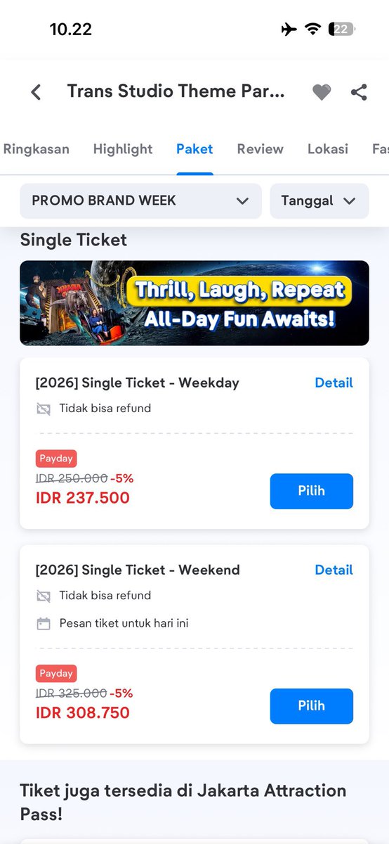 charkstore's tweet photo. WTS TIKET TRANS STUDIO THEME PARK CIBUBUR TSM 

💰150k/tiket 
✅ DP 50k
✅ AVAIL 2 TIKET
✅ COD
🗓️ 26 APRIL 2026 - 13 MEI 2026

wtb wtt wto #zonauang #zonajajan️️ https://t.co/x0EB9wlYTf