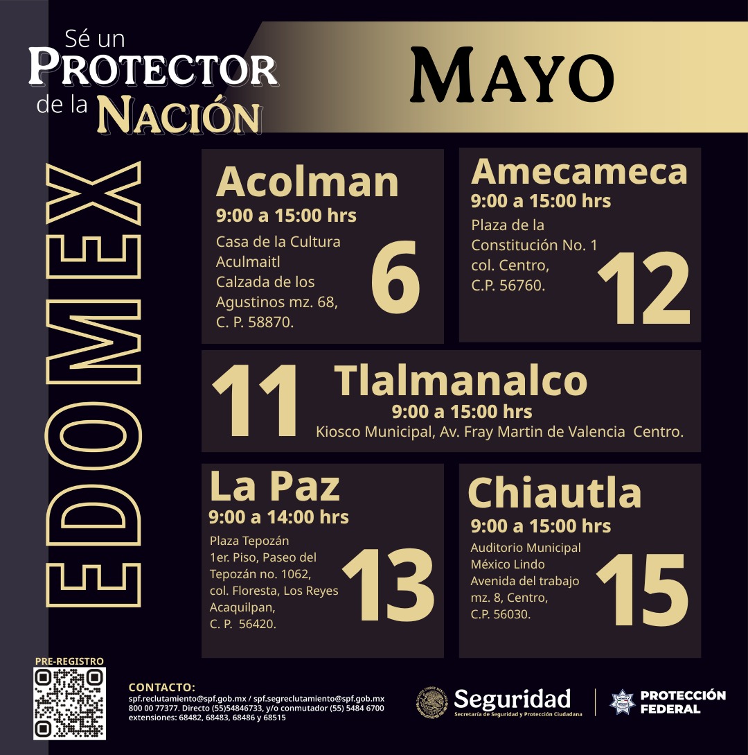 spf_sspc's tweet image. 🚨 EDOMEX 🚨

Si tienes valor y disciplina, las Protectoras y Protectores de la Nación te esperan.

Únete al #SPF en convocatoria.spf.gob.mx

#ProtectoresDeLaNación #MásCercaMásSeguros
