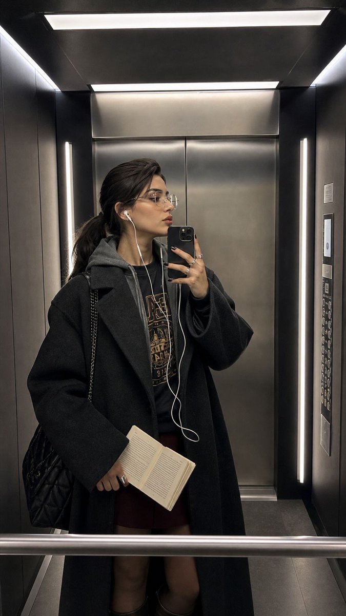 Modern Elevator Mirror Selfie