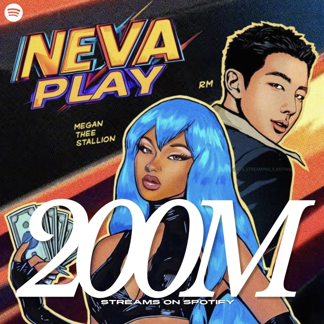 btsstreamingbat's tweet photo. 200 million streams and still playing like it just dropped 🔥
“Neva Play” by RM proving that real artistry doesn’t fade it multiplies. 🎧✨ 
#BTS #RM #NevaPlay200M #btsstreamingandvoting #ARIRANG https://t.co/vjRrnnun8v