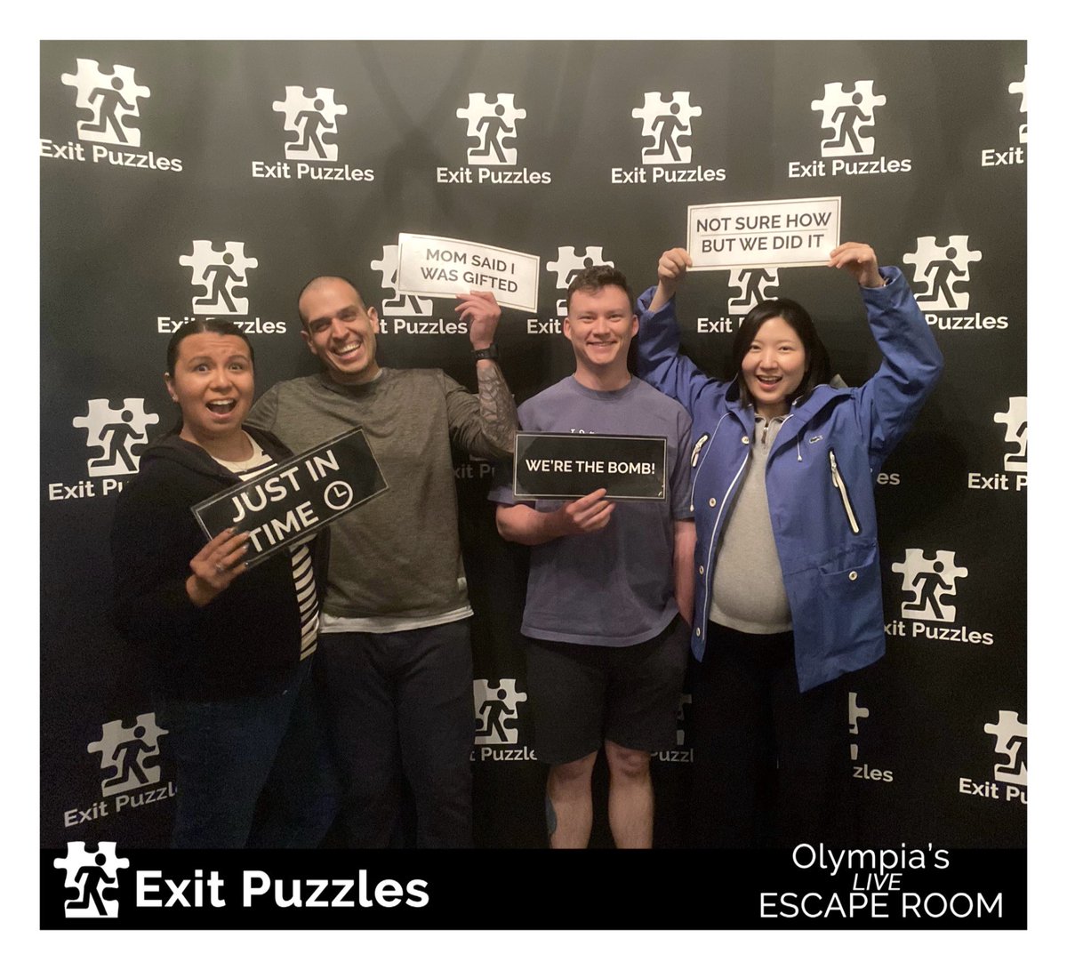ExitPuzzles's tweet image. Escaped with 37 seconds remaining! Yikes! Fantastic teamwork everyone! Doesn’t get much closer than that 😜

ExitPuzzles.com - Olympia Escape Room 

#EscapeRoom #EscapeRooms #Olympia #WashingtonState