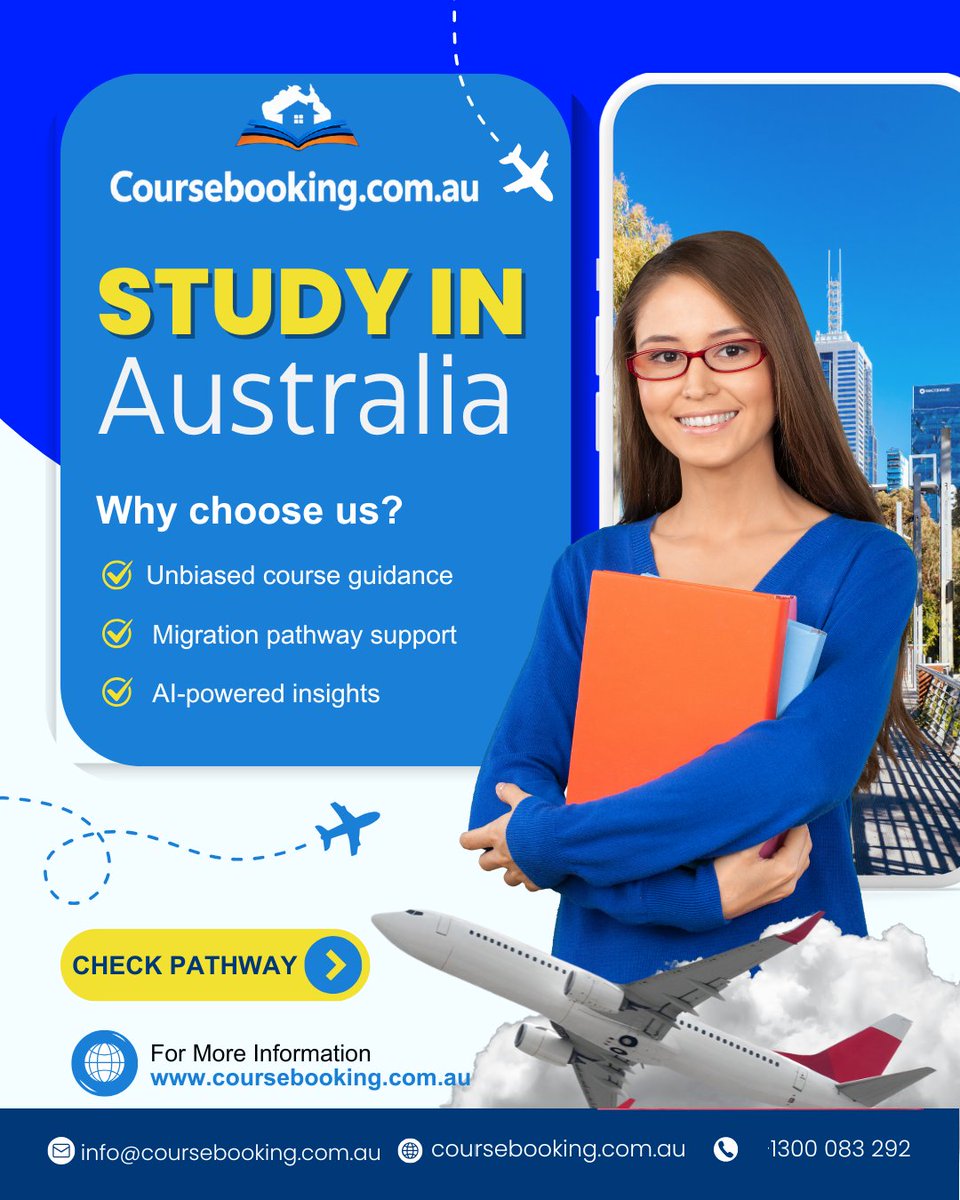 coursebooking_'s tweet image. Thinking about studying in Australia?

Don’t choose a course blindly. Get unbiased guidance and AI-powered insights to help find the right study and migration pathway with CourseBooking.

Visit coursebooking.com.au

#CourseBooking #StudyInAustralia #MigrationSupport