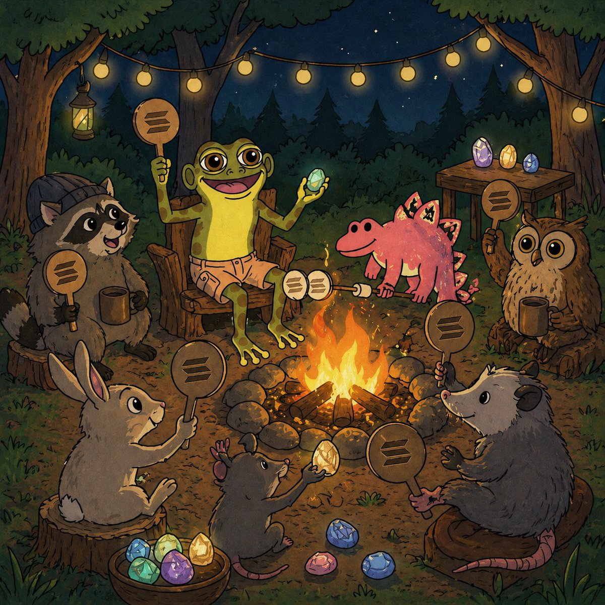 MyFrogMystery's tweet photo. campfire governance when everyone brought bags and marshmallows https://t.co/cKg6SYaV5O