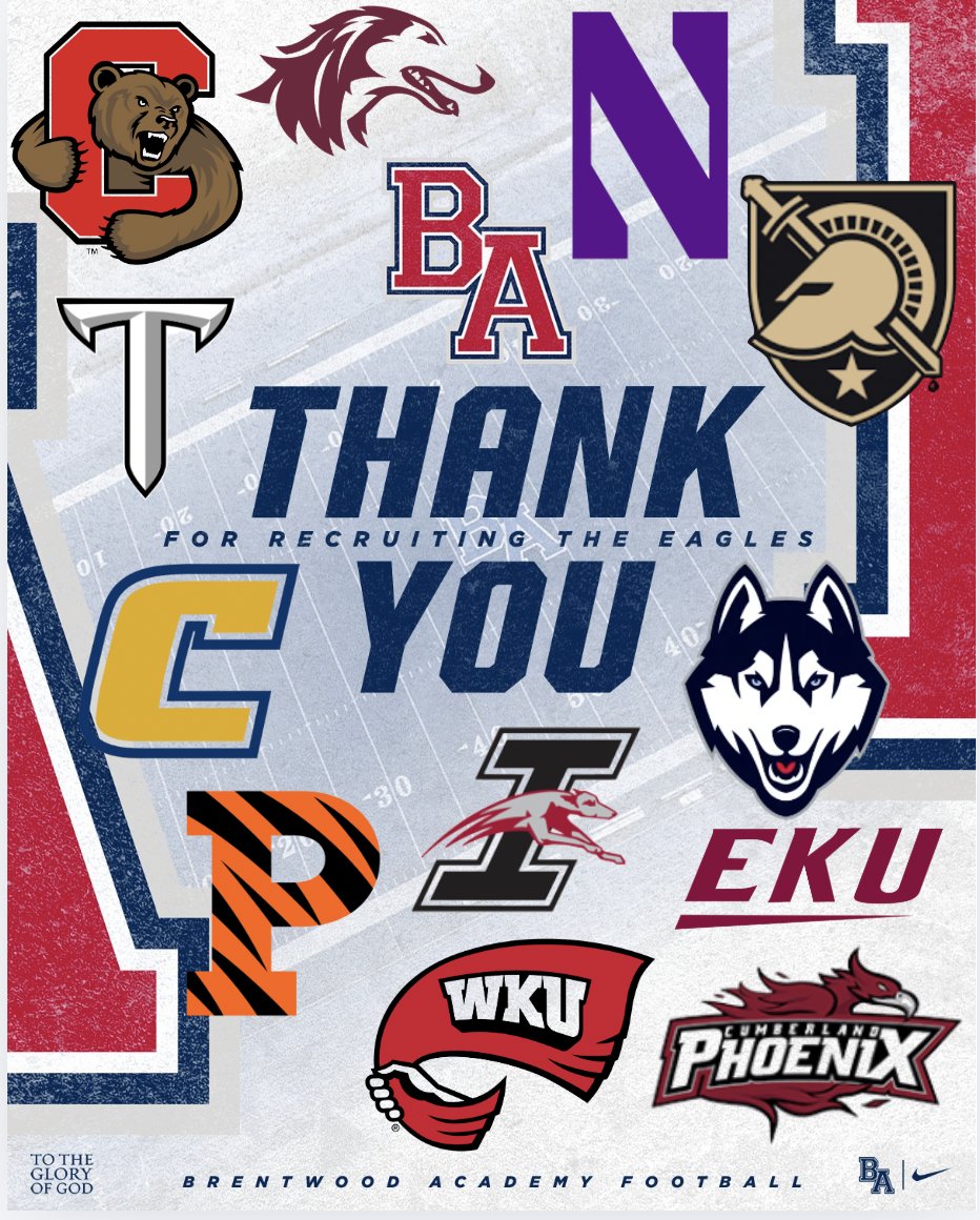 theBAFootball's tweet image. We had so many college visitors this week we needed two posters!  Thank you so much for coming to BA and meeting our Eagles!  #DoMore