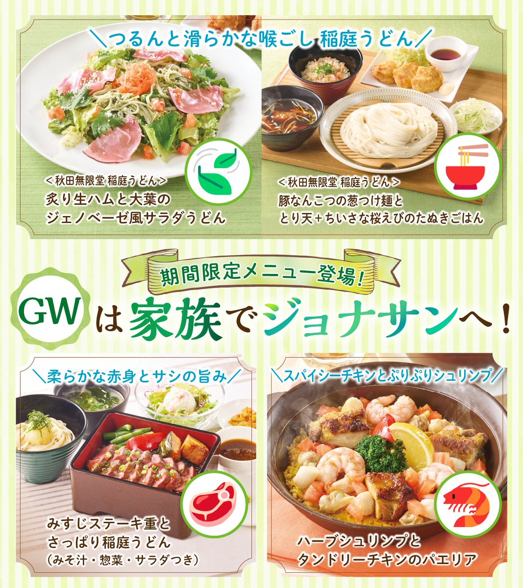 わあああ今年のGWはどれ食べようかな・・ 気になる料理を絵文字で教え