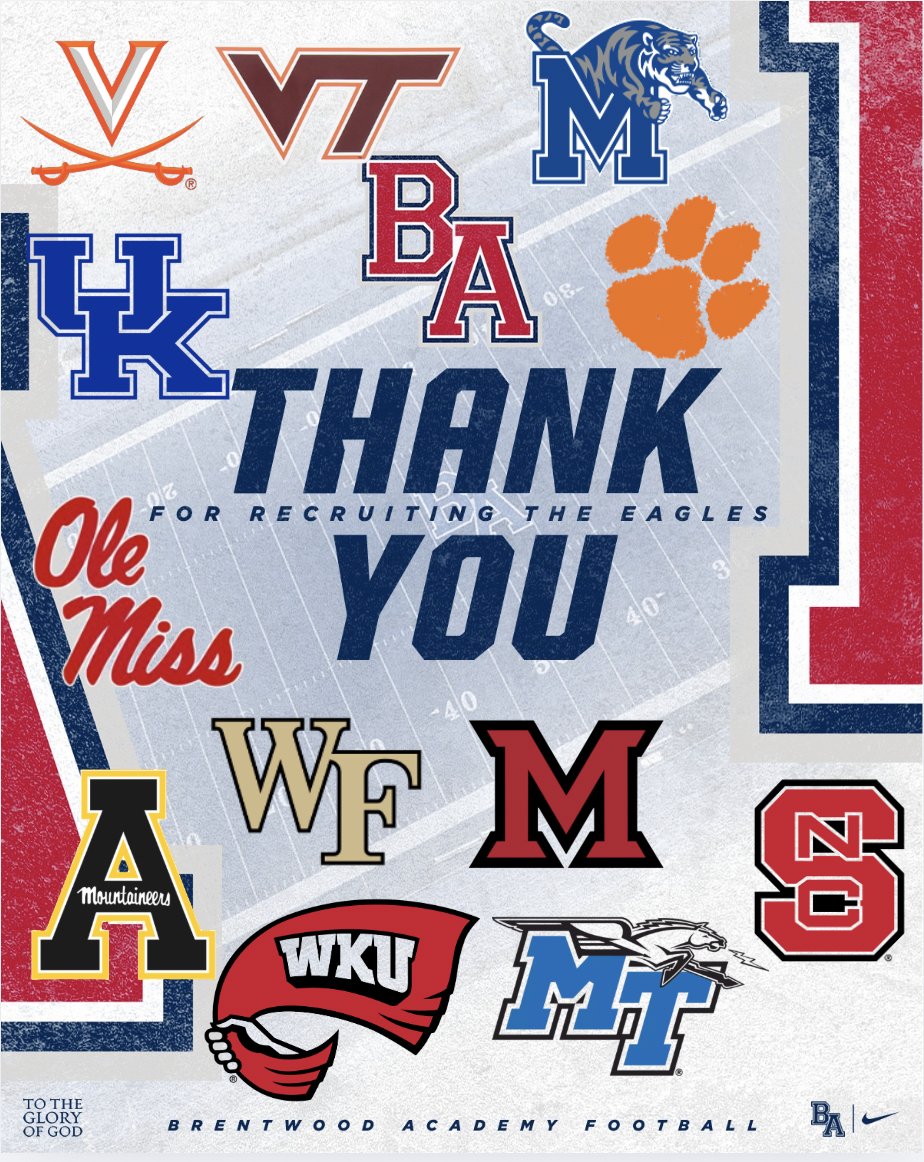 theBAFootball's tweet image. We had so many college visitors this week we needed two posters!  Thank you so much for coming to BA and meeting our Eagles!  #DoMore