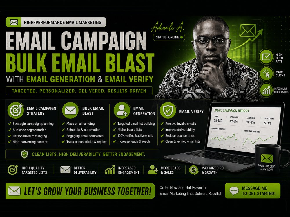 TheAmobite's tweet image. 🚀 Reach More Customers Fast!

✔️ Bulk Email Blasts
✔️ Targeted Leads
✔️ High Delivery

⚡ Simple. Fast. Effective.

👉 DM Adewale A. Now
👉 Message Me to Get Started

#EmailMarketing #LeadGeneration #BulkEmail #DigitalMarketing #BusinessGrowth