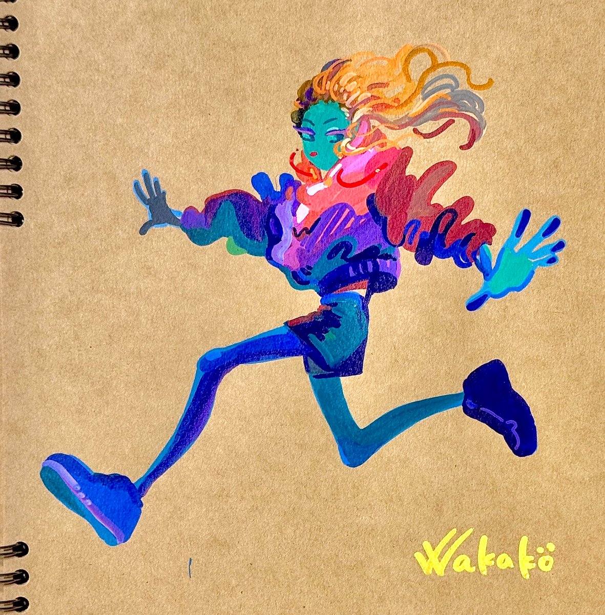WAKAKO@ネオンビビッドな油絵画家 tweet media
