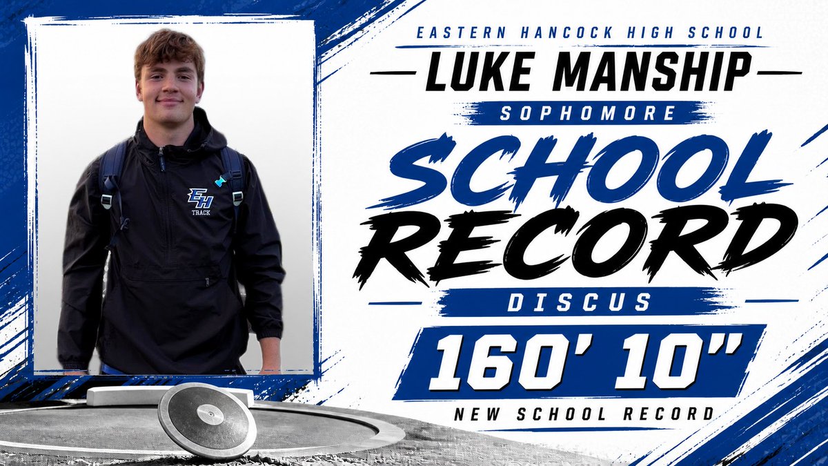 EHSportsNetwork's tweet photo. Congratulations to Sophomore Luke Manship for smashing a 30-year-old school record with his 160' 10" throw in the discus. #EHRoyalPride https://t.co/yQ1KKCdSku
