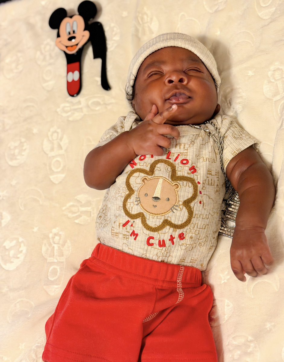 AmaniAllure's tweet image. Not Lion 🦁… I’m Cute ☺️ 👶🏽🥹❤️🤎…SN: The KING 👑 of the jungle is 1 month today! Mommy and daddy love you!!!! 🥰 #babyboy #amaniallurepregnancy #pregnancyjourney