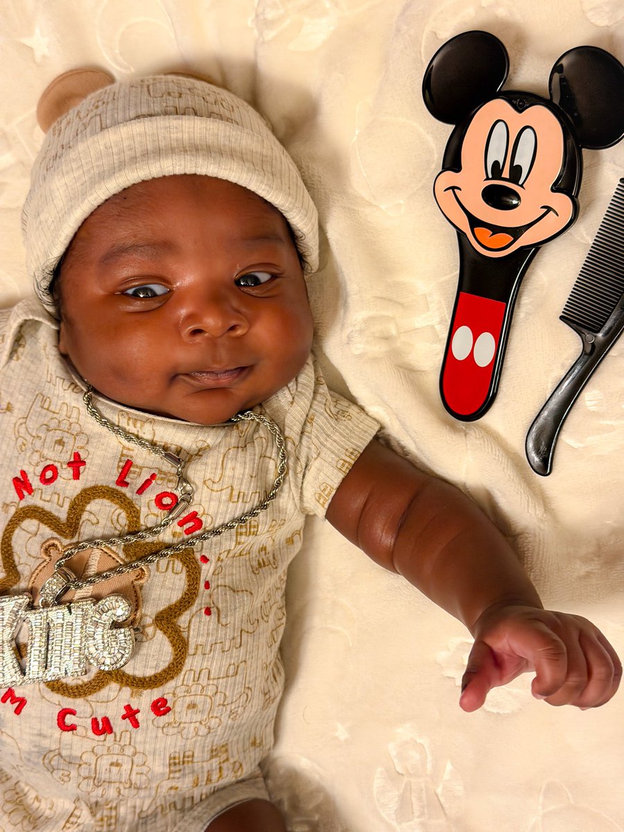 AmaniAllure's tweet image. Not Lion 🦁… I’m Cute ☺️ 👶🏽🥹❤️🤎…SN: The KING 👑 of the jungle is 1 month today! Mommy and daddy love you!!!! 🥰 #babyboy #amaniallurepregnancy #pregnancyjourney
