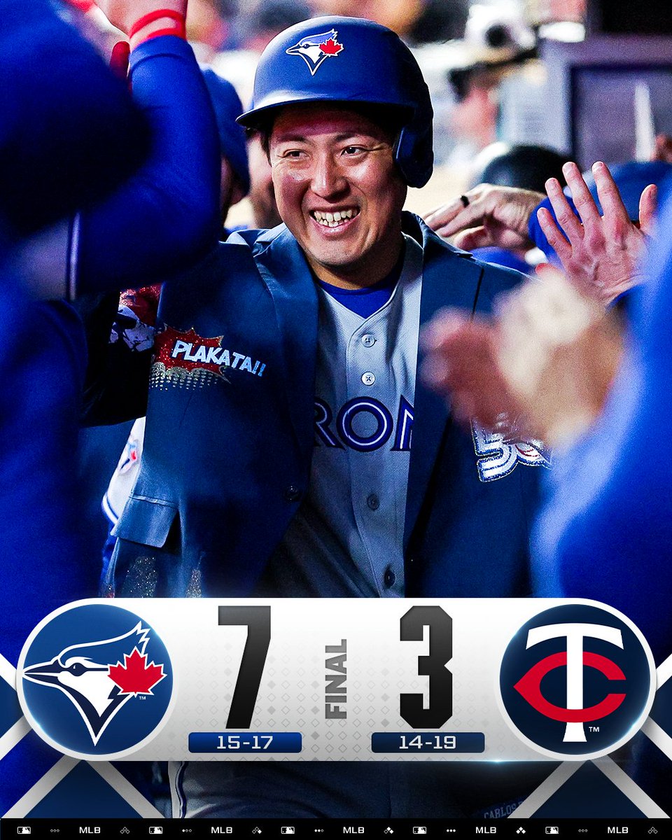 Gate7sports's tweet image. TWIN CITIES POWER TRIP! 🇯🇵⚾️

​Kazuma Okamoto launches TWO moonshots as the Jays take care of business in Minnesota! The 50th-anniversary season just keeps getting better.

​#BlueJays #BlueJays50 #NextLevel #MLB #Okamoto