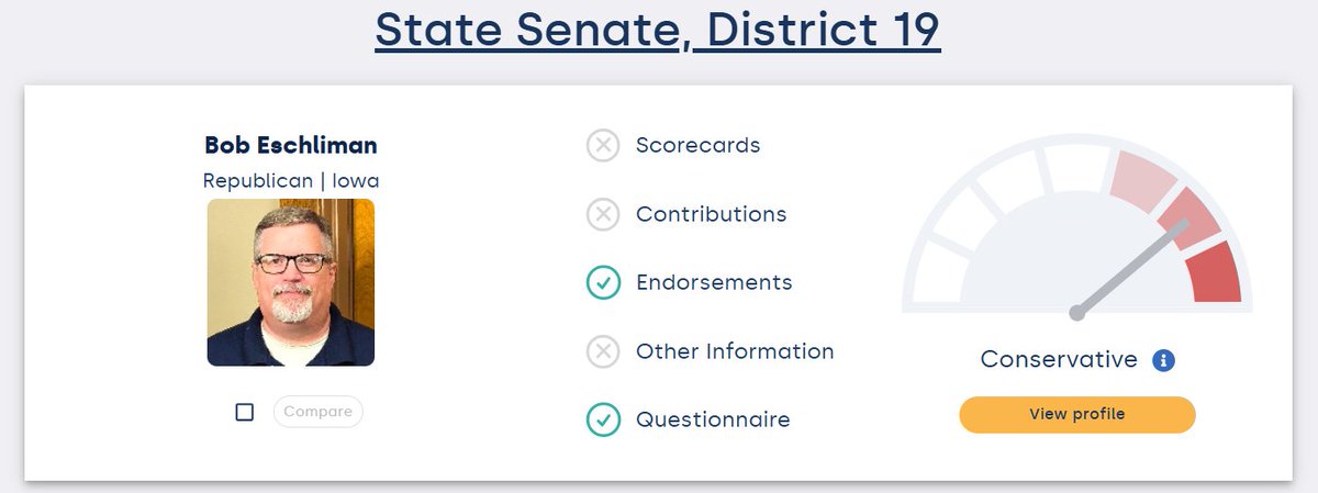 BobE4Iowa's tweet photo. The Family Research Council's iVoterGuide for the 2026 election cycle went live today. Click here to see my profile: https://t.co/AIioeJaR2v

Note: "Conservative" is the top ranking a challenger with no previous legislative experience (i.e. lacking a voting record) can achieve. https://t.co/hKA8mvcfq2