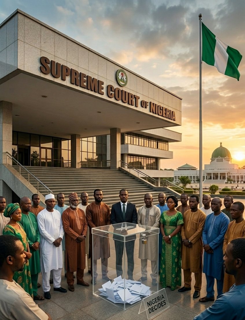 Topnochcreative's tweet photo. BASED ON 'STATUS QUO' TODAY, ARE NIGERIANS REALLY READY FOR 2027?

No. Not by a long shot. 

The Supreme Court’s April 30, 2026 rulings on the PDP and ADC crises stand as damning proof: 

Nigeria’s opposition remains trapped in self-inflicted paralysis; ego clashes, leadership vacuums, and courtroom theatrics that expose a political class more obsessed with power than purpose. 

While citizens endure punishing inflation, naira volatility, fuel and food crises, and unrelenting insecurity, the so-called alternative spends its energy on factional wars instead of forging a credible challenge. 

This is nothing short of recycled failure.

Any balanced observer will agree that President Tinubu did not invent the constitutional loopholes or the body polity weaknesses—he simply exploited them with ruthless clarity under the banner of “Emilokan” repackaged as "Renewed Hope".

Blaming him alone is a cowardly distraction. Nigerians enabled those gaps for decades through apathy, ethnic loyalty, and tolerance for mediocrity. 

In an ideal situation, Nigerians should correctly demands that the ADC and coalition members avoid anything that will take it back to the legal circus, convene urgently, purge greed, and present a single, competent, nationalistic platform. 

Half-measures will only guarantee, cracks in their ship, an eventual sink, and another defeat by an unpopular incumbent. 

Did I hear someone from the back shout 'God forbid!?' Lol...God permits what we permit. Simple.

Public frustration is real, but too often it fuels tribal mobilisation and protest fantasies rather than disciplined civic pressure for institutional reform. Nigerians are not even sure of what to demand.

Trust in INEC, the judiciary, and politicians is in the gutter. Voter education is weak. The electorate still rewards “our turn” entitlement over competence and results. 

Without a seismic shift toward genuine national unity, merit-based leadership, and zero-tolerance for corruption–as preached by Mr. Peter Obi, 2027 will deliver nothing more than fresh disappointment dressed in new slogans.

The window is closing fast. Nigerians must reject victimhood and embrace ruthless self-examination. 

Readiness is not guaranteed, it must be earned through maturity, unity, and unyielding focus on Nigeria First. Anything less is national self-sabotage. 

The time for excuses is over.

#2027Elections 
#NigeriaFirst
#OneNigeria
#SupremeCourt