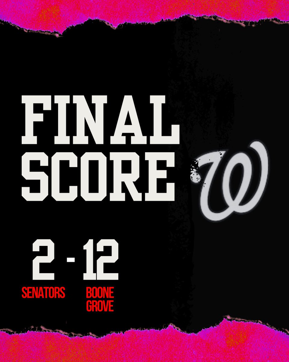 wtsenbaseball's tweet photo. Senators fall to Boone Grove 12-2

-Aiden Armstrong: 4.2 IP, 11 H, 2 ER, 2 K, 0 BB
-Nate Riggs: 1–1, 1 BB, 2 SB
-Elliot Enos: 1-3, 1 RBI, 1 SB https://t.co/ht5mQNOTZZ