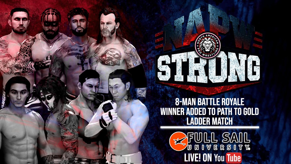 NorthAmericanPW's tweet photo. 🔵NAPW: Strong - Episode #2
🔴Sunday, May 10th
🔵2:00pm/EST
🔴LIVE on YouTube
- A STACKED Fatal 4 Way
- Finals of the Strong Style Tournament
- Champions teaming up to take on the Media Outcast
- Battle Royale to determine the last spot in the #PathToGold
#NAPWStrong https://t.co/WmAdBb282d