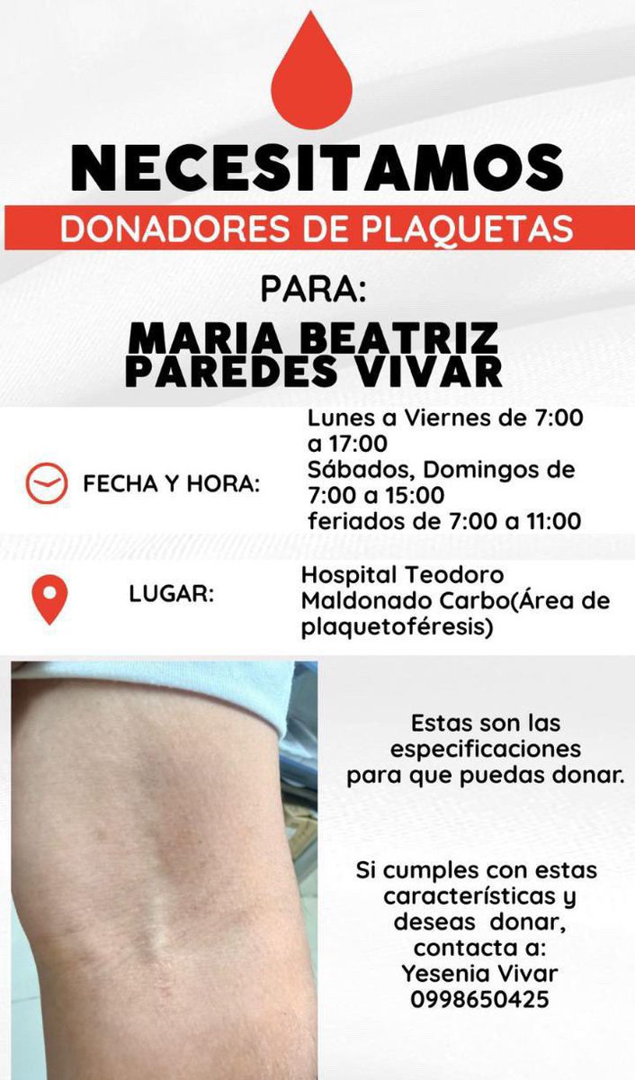 camiladonoso87's tweet photo. Por favor compartir, es una amiga muy querida y necesita plaquetas de manera urgente 🙏🏻🙏🏻❤️❤️🫶🏻❤️‍🩹 https://t.co/MIX3B38jfI