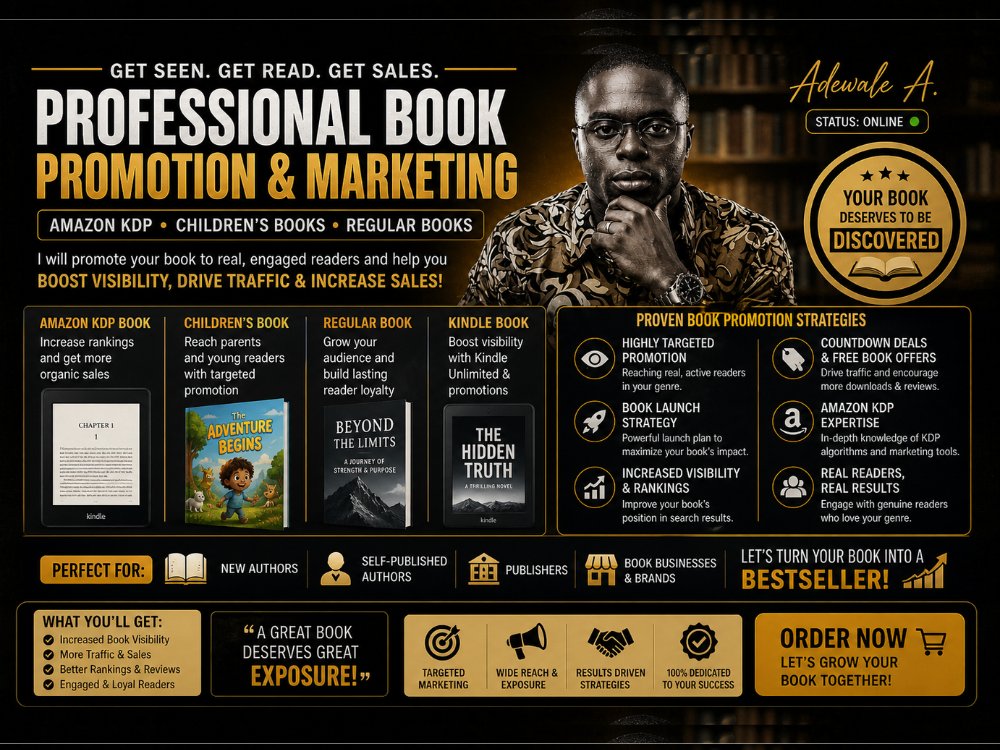 TheAmobite's tweet image. 📚 Boost Your Book Sales with Professional Promotion!

Get your book in front of the right audience and increase visibility fast.

✔️ Targeted Book Marketing
✔️ Social Media Promotion
✔️ Audience Growth Strategies

 #SelfPublishing #DigitalMarketin