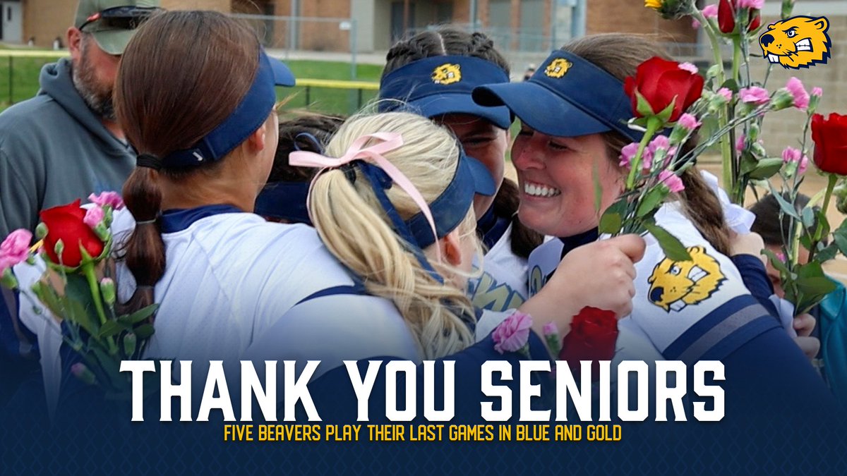 BVUSoftball's tweet photo. Thank you seniors! Grace, Keirsten, Kenzie, Kali, and Rylie played their last games as Beavers in tonight's series loss against Loras. We'll never forget you! #BeaversBuild https://t.co/0Xc86GjHl8