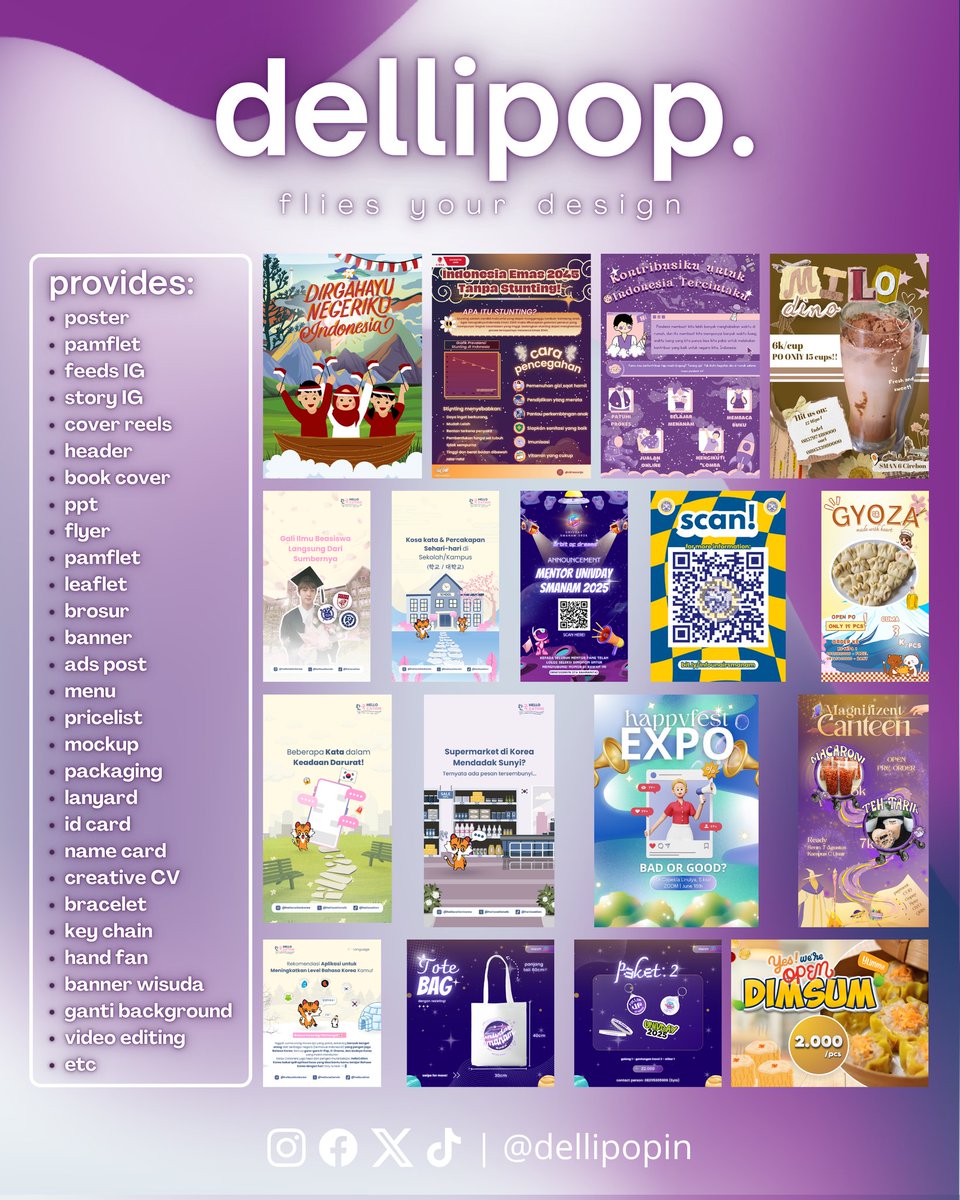 Dellipopin's tweet photo. háloOoo •`•
I'm already opën, please reach me through whãtsãpp! 🤗💞

desain edit feeds rëels story paket cv banner pamflet brosur ppt jõkï powerpõint template canvã cover book buku ganti background lanyard wisuda undangan nikah pricëlist pl menu header https://t.co/SQxEUofygJ
