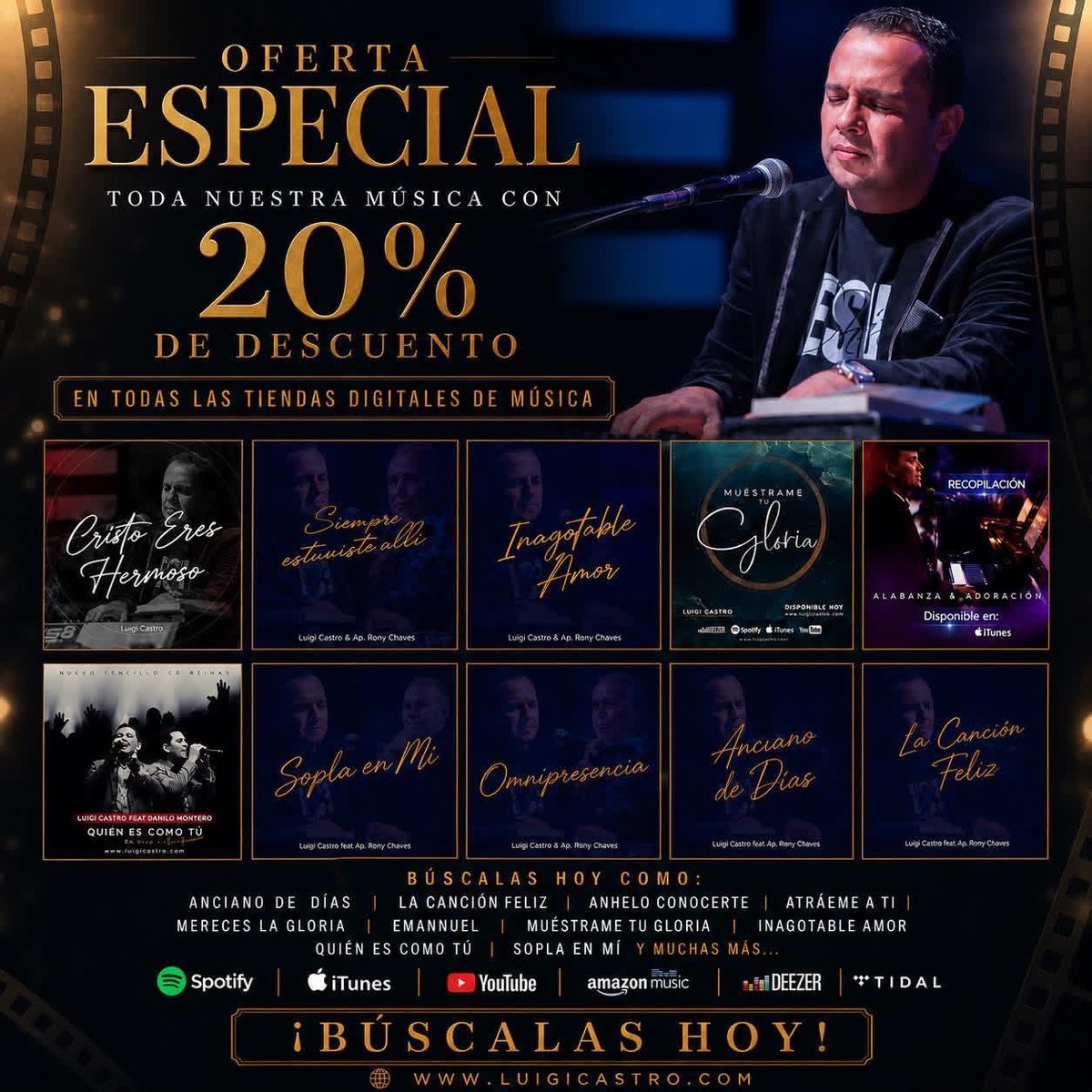 Adquiere nuestra musica en todas las tiendas digitales y en luigicastro.com