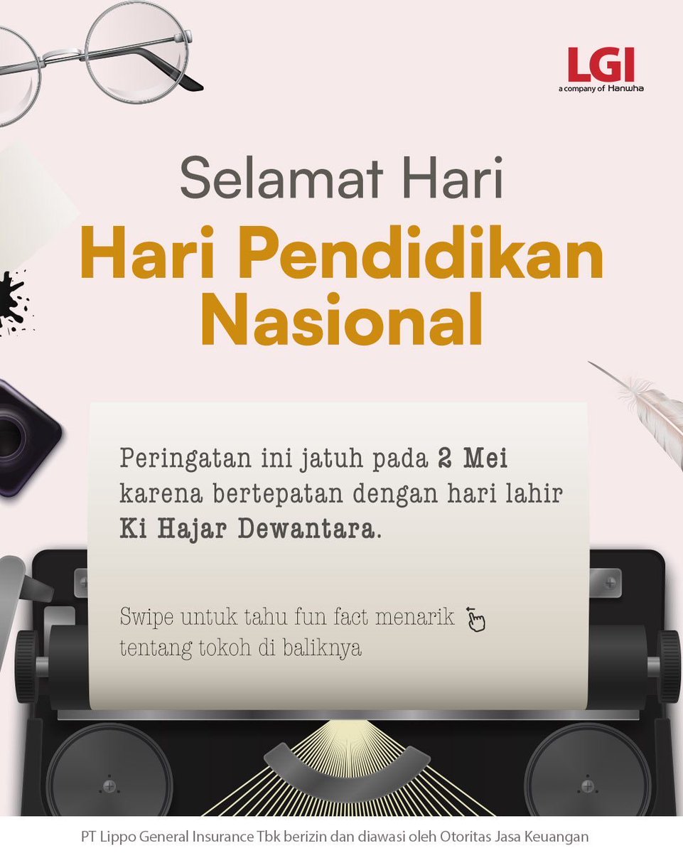 LGI_id's tweet photo. Pernah kepikiran— ilmu kita bermanfaat, atau cuma tersimpan?
Dari Ki Hajar Dewantara: belajar bukan sekadar tahu, tapi memberi.

Selamat Hari Pendidikan Nasional 📚
 Hari ini, kamu mau berbagi apa? 💬

#LGI #LGIaCompanyofHanwha  #Hardiknas https://t.co/8TCZeffVDx