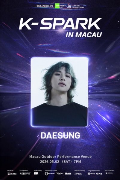 DAESUNGintl's tweet image. [K-SPARK IN MACAU]

D-DAY!!!

Tonight DAESUNG is back in Macau to grace the K-SPARK stage 🔥

“Welcome to my Universe!” ~ we can’t wait to hear it again ❤️‍🔥 Let’s look forward to it!

#DAESUNG #DLITE #대성 #テソン #KSPARKinMACAU @d_lable